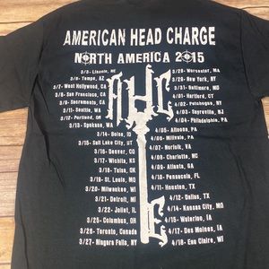 S American Headcharge 2015 concert shirt w dates